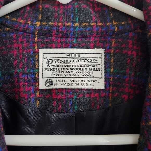 Pendleton Vintage Womens Plaid Wool Blazer Jacket Size 16 Academia Preppy Tartan - Picture 2 of 6
